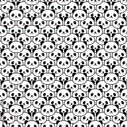 Fototapeta Naklejka Na Ścianę i Meble -  Panda Seamless Pattern