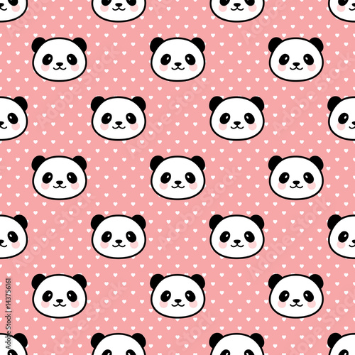 Fototapeta Naklejka Na Ścianę i Meble -  Panda Seamless Pattern