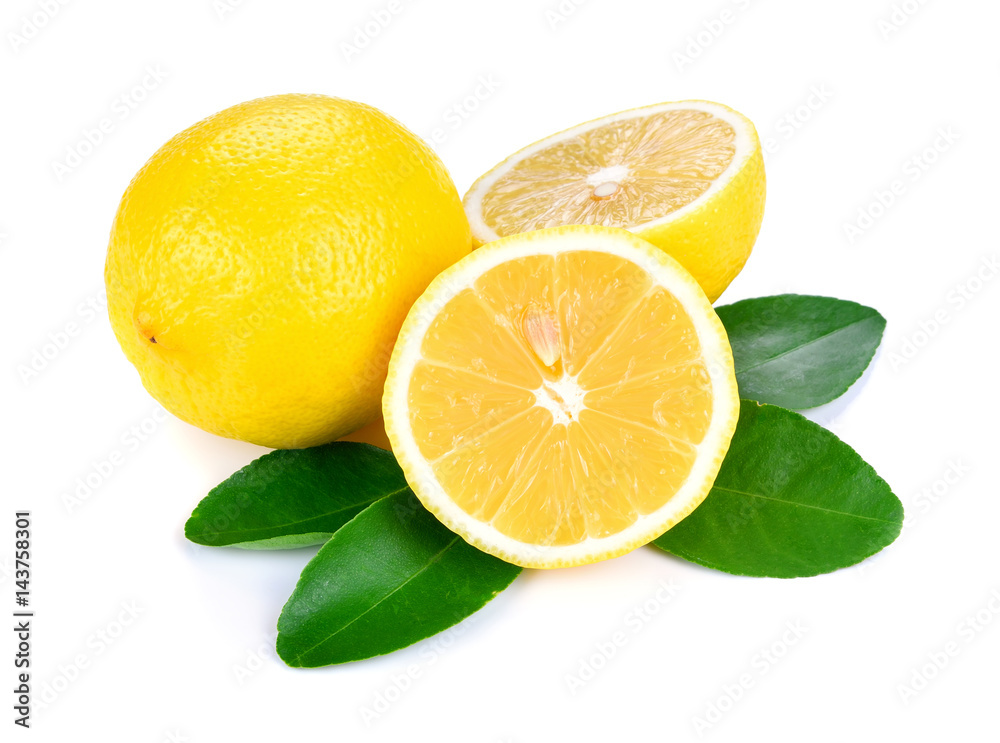 Fresh lemon isolated on white