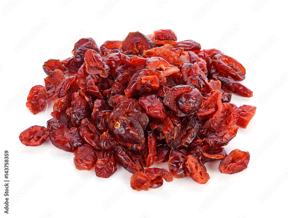 dried cranberries on a white background dried cranberries on a white background