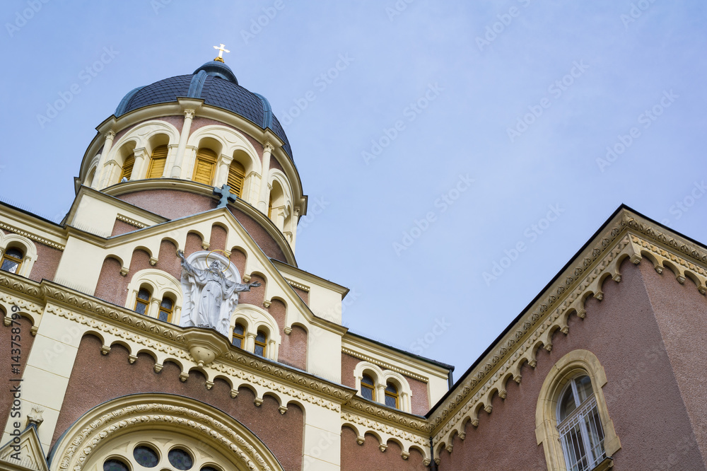 The Chapel of the Divine Heart of the Lord, Marianum, Opava - sacral building and landmark of the silesian city. Architecture is made in romanian style The Chapel of the Divine Heart of the Lord, Marianum, Opava - sacral building and landmark of the silesian city. Architecture is made in romanian style