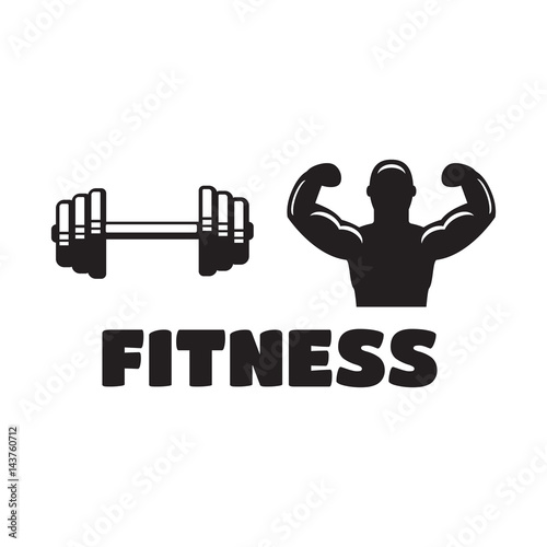 Weight vector icons. Weight dumbbell, heavy weight barbell