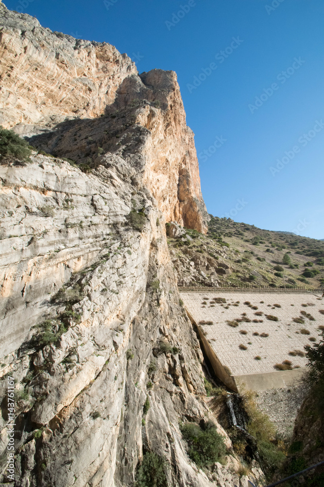 a funky view of the canyon at El Camino Del Rey, Spain