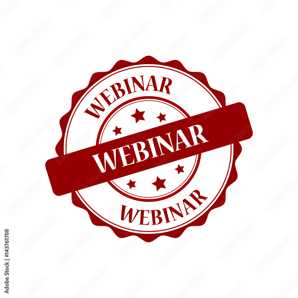Obraz premium Webinar red stamp illustration