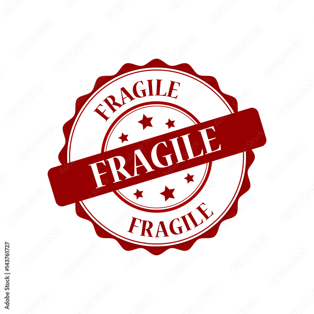 Obraz premium Fragile red stamp illustration
