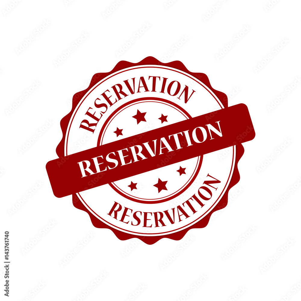 Obraz premium Reservation red stamp illustration