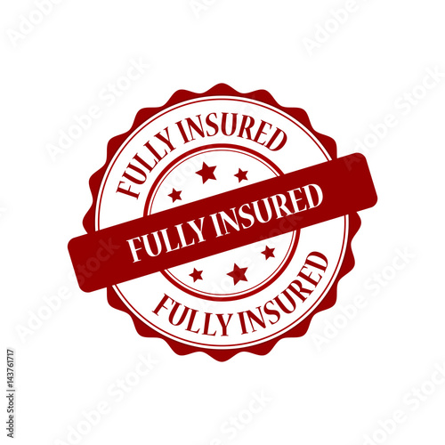 Fully insured red stamp illustration