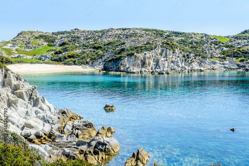The southernmost part of the Peninsula of Sithonia boasts finest sand beaches in Greece, clear waters and breathtaking landscapes. Photo from Kalamitsi, Sitonia, Halkidiki, Greece.