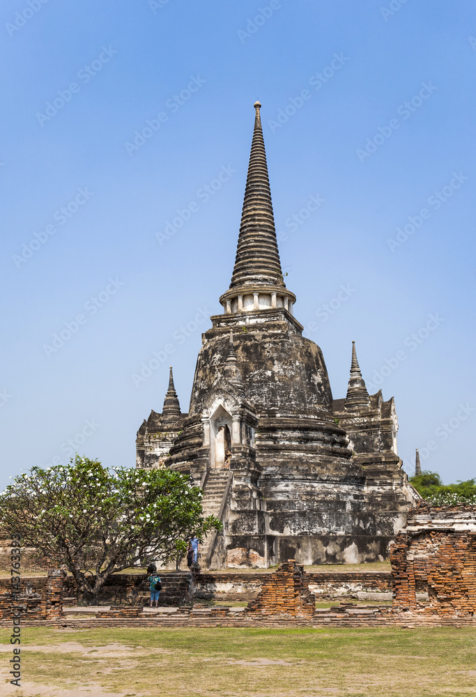 famous temple area Wat Phra Si Sanphet, Royal Palace in Ajutthaya