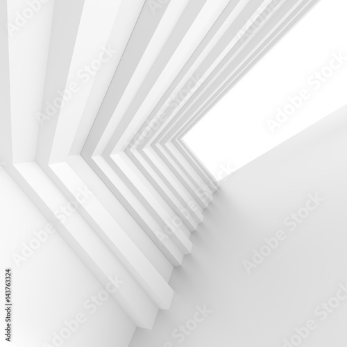 White Building Construction. Abstract Futuristic Architecture Background