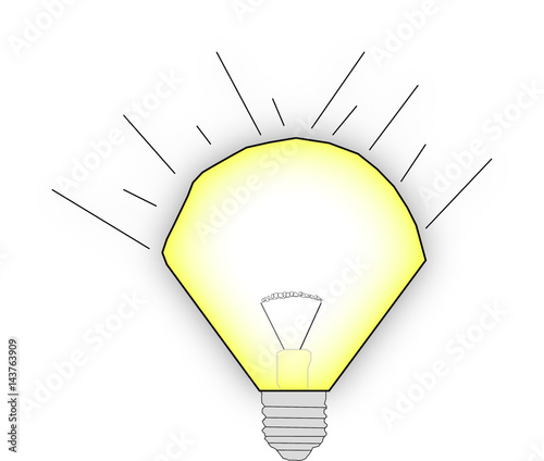 Bright idea - Light Bulb Illustration logo poster Cartoon