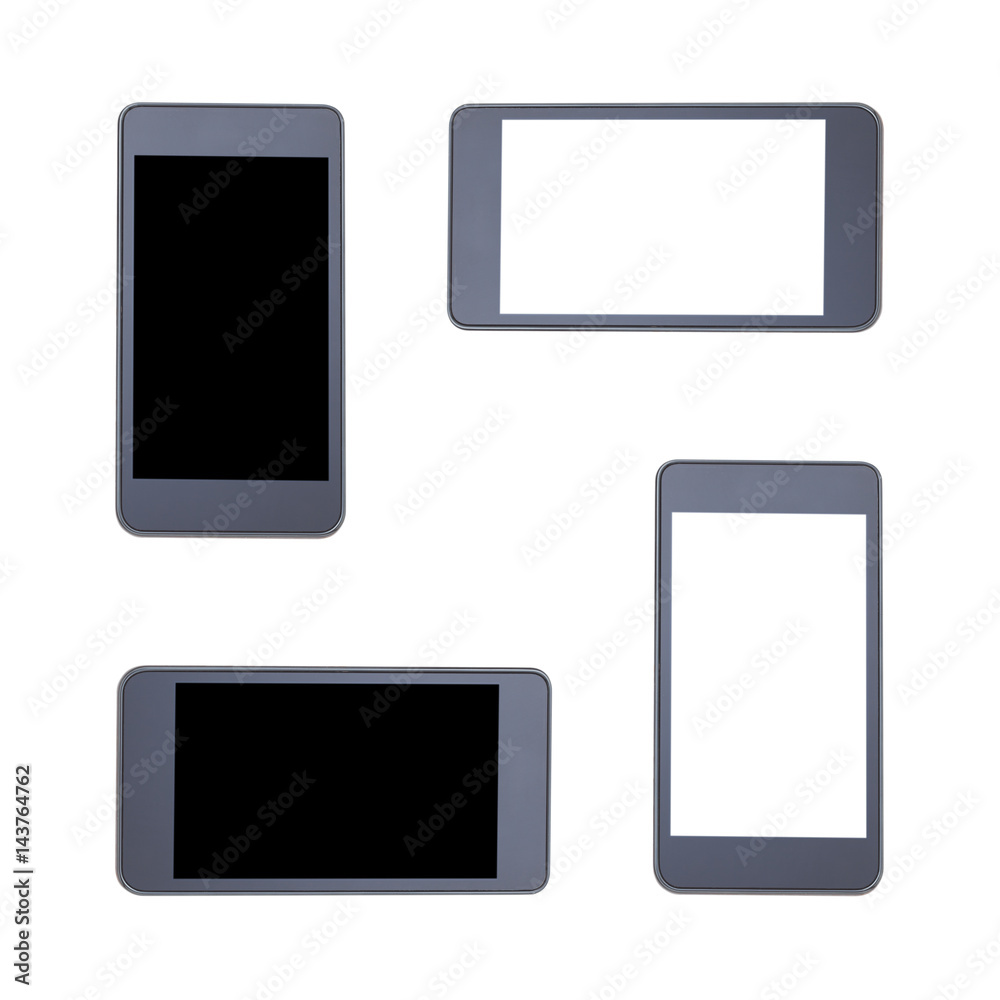 White and black smart phone isolated White and black smart phone isolated
