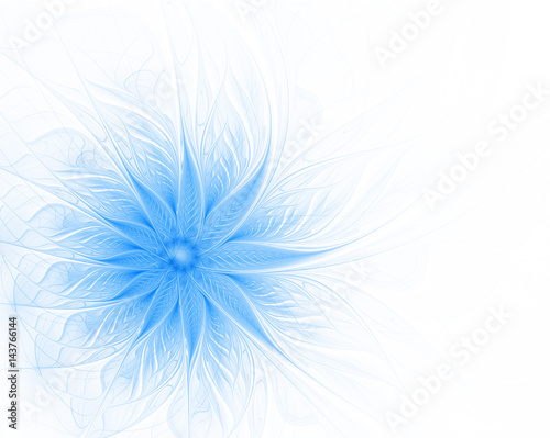 Abstract blue flower on a white background. Fractal