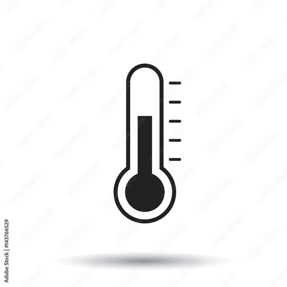 Thermometer icon. Goal flat vector illustration isolated on white background. Thermometer icon. Goal flat vector illustration isolated on white background.