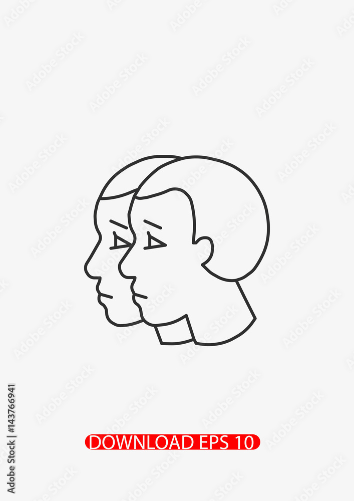 Gemini zodiac icon, Vector Gemini zodiac icon, Vector