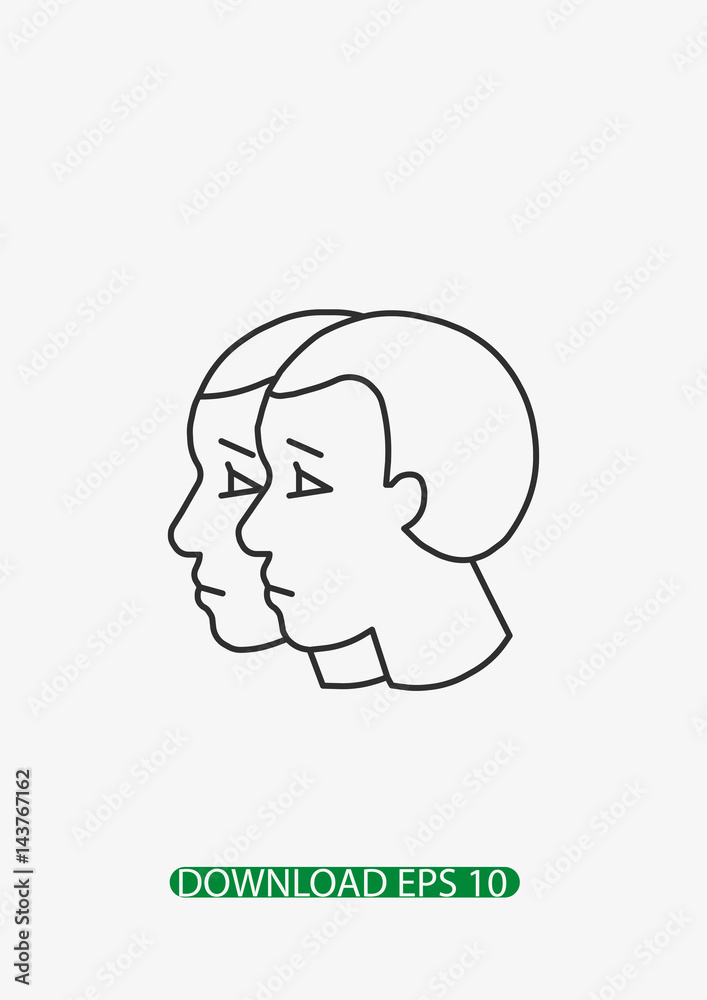 Gemini zodiac icon, Vector Gemini zodiac icon, Vector