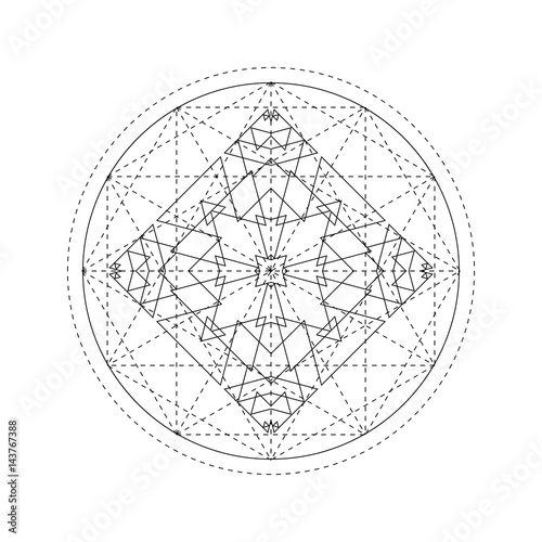 Abstract mystical geometry symbol. Vector linear alchemy, occult and philosophical sign.