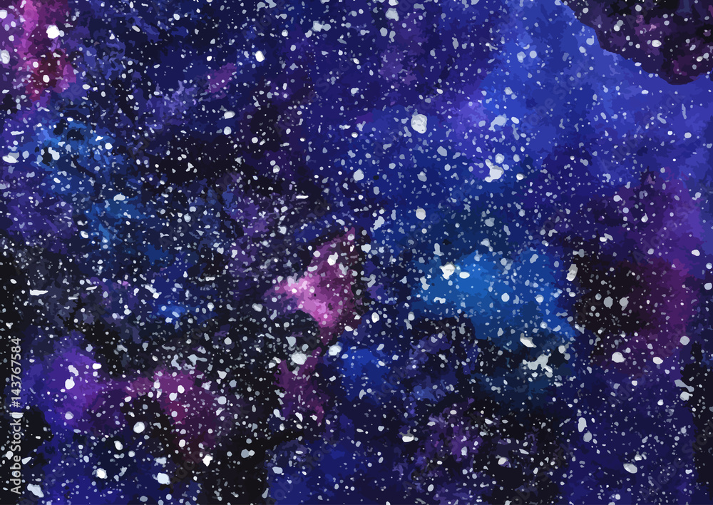 Hand painted watercolor cosmic texture with stars. Hand painted watercolor cosmic texture with stars.