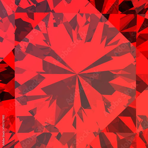 Red Diamond and Crystal Close-Up Texture Background, 3d rendering