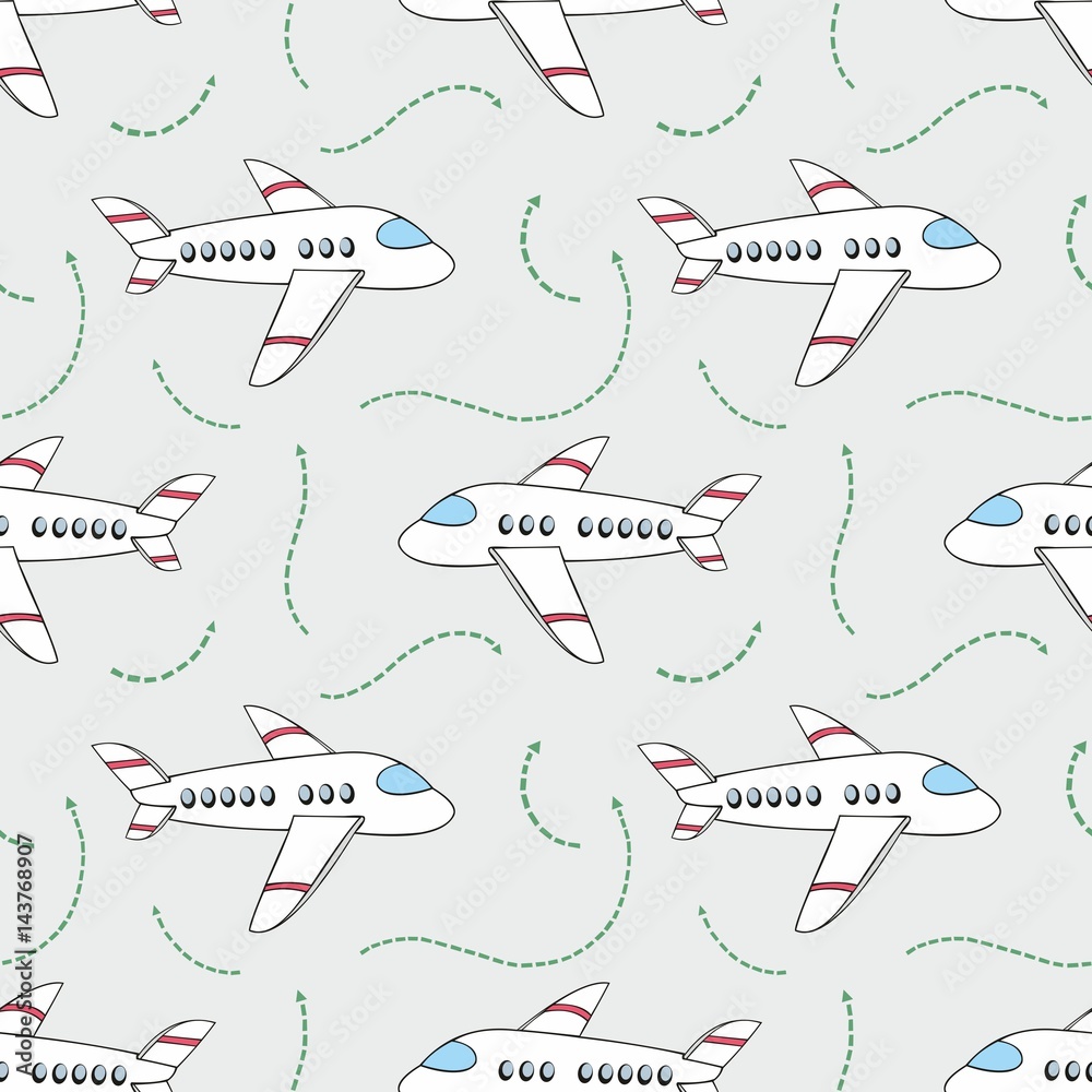 Aircraft. Vector seamless pattern for design Aircraft. Vector seamless pattern for design