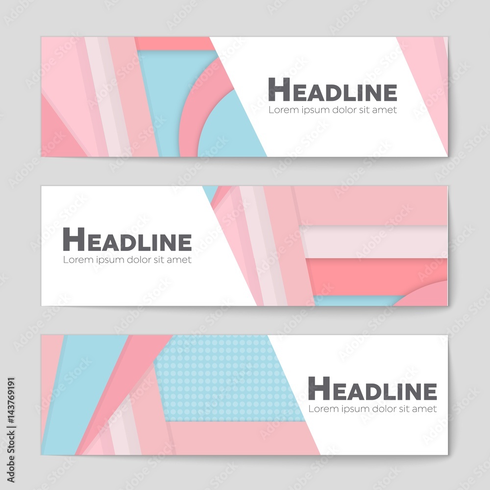 Fototapeta premium Abstract vector layout background set. For art template design, list, front page, mockup brochure theme style, banner, idea, cover, booklet, print, flyer, book, blank, card, ad, sign, sheet,, a4