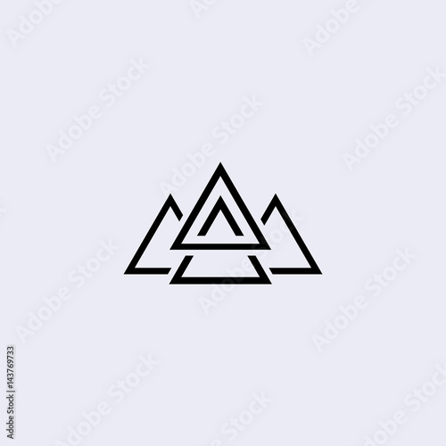 Minimalistic hipster triangle, logo vector