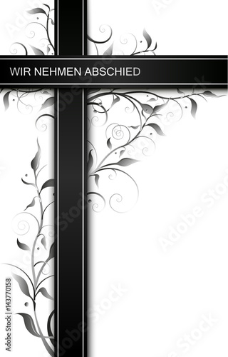 Trauerkarte Wir nehmen Abschied, klassiches Format, 117x183 mm