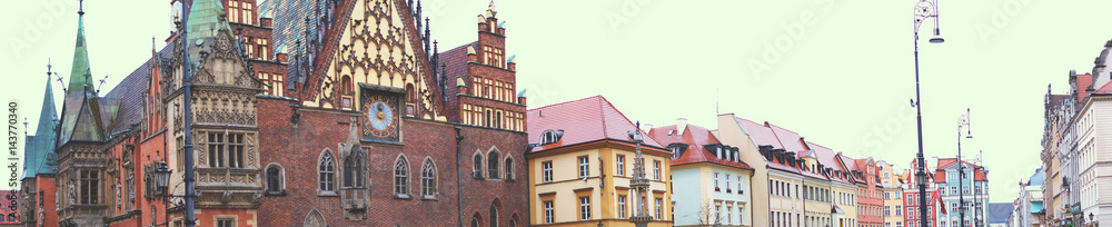Panorama of the old market Wroclaw
