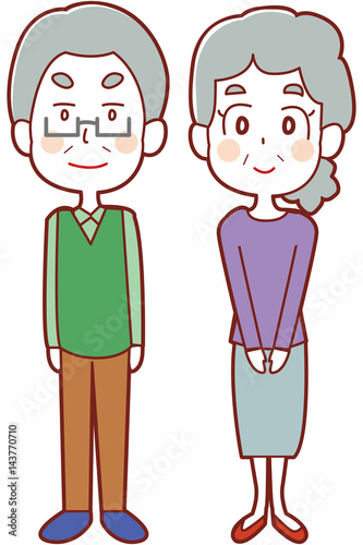 老夫婦のイラスト