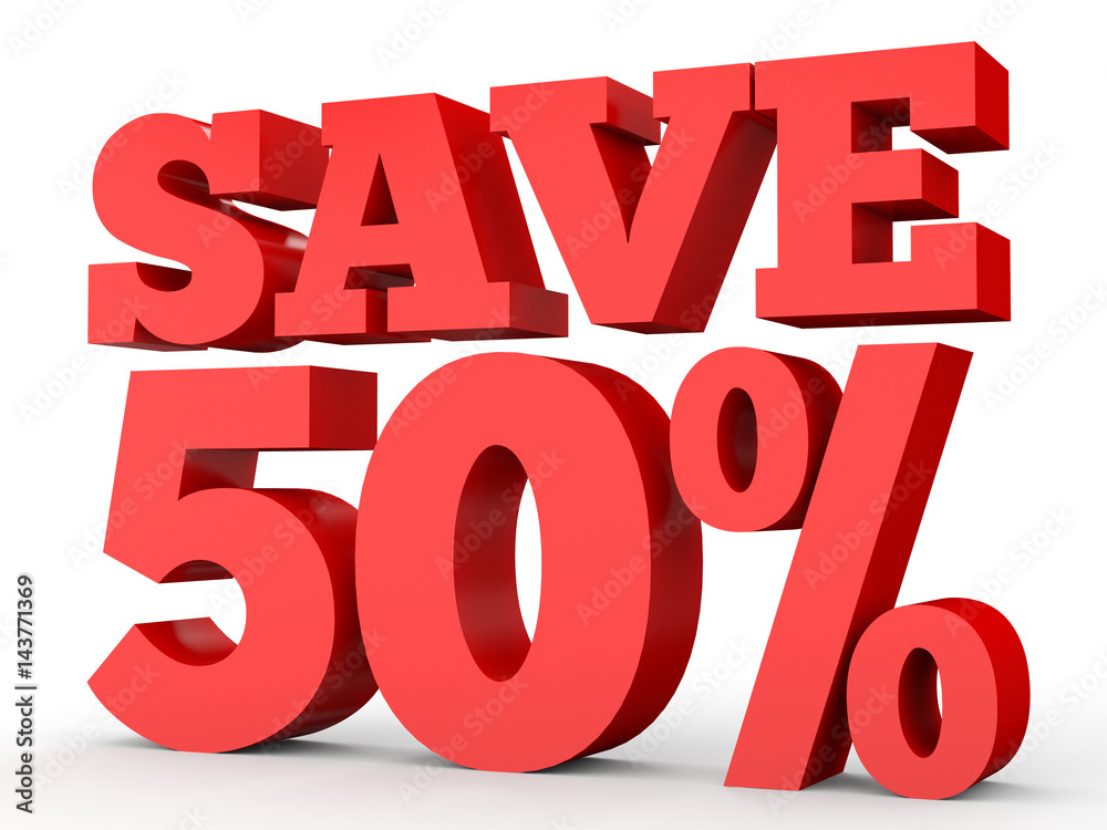 Fifty percent off. Discount 50 %. Fifty percent off. Discount 50 %.