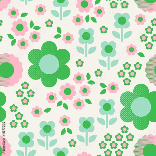 seamless retro pattern with flowers