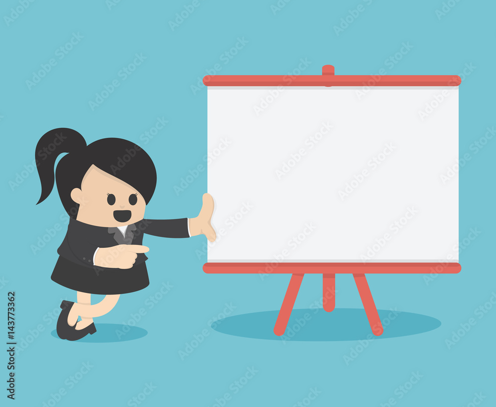 business woman explaining quarter report on board white in boardroom business woman explaining quarter report on board white in boardroom