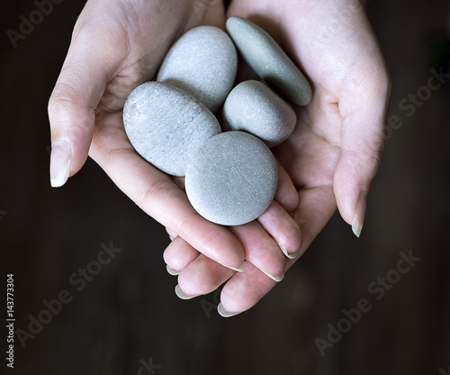 Stones beautifully laid out on the hand