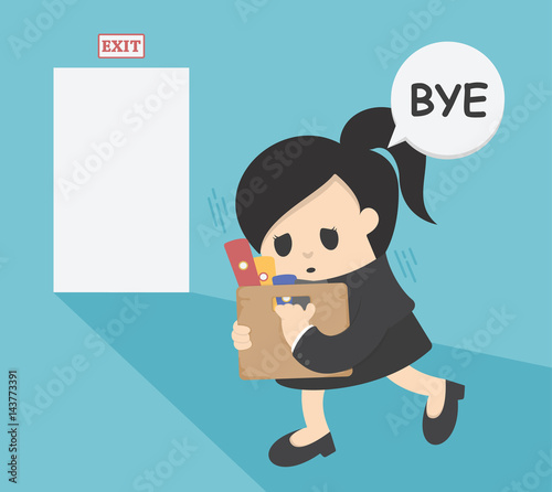 business woman resigned