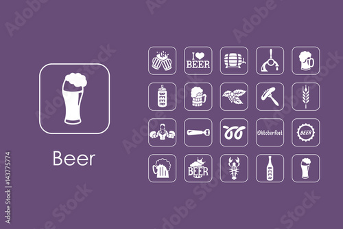 Set of beer simple icons