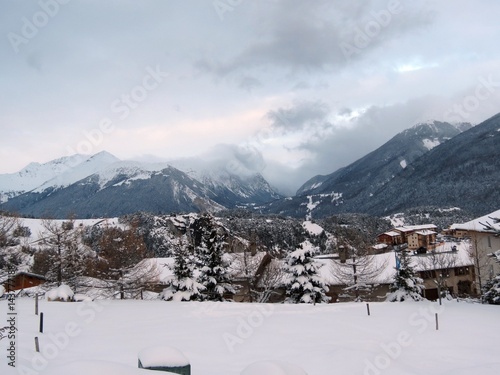 Auvergne-Rhone-Alpes - Savoie - Montagnes enneigées vues d'Aussois