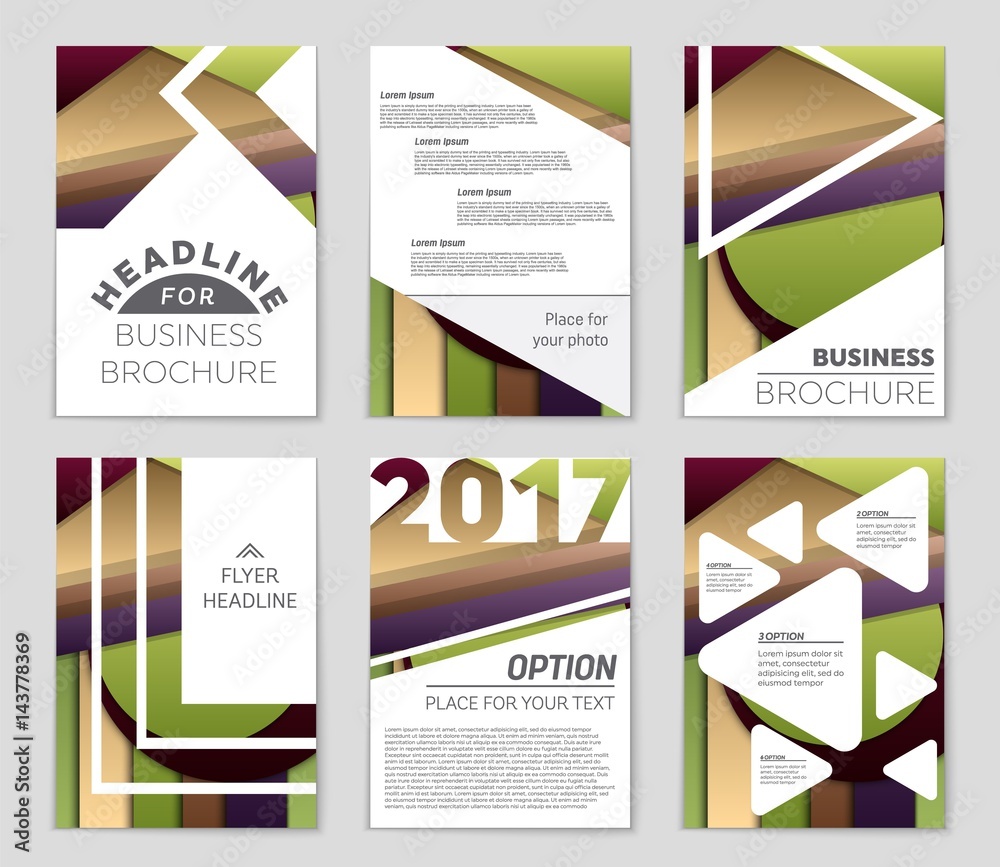 Fototapeta premium Abstract vector layout background set. For art template design, list, front page, mockup brochure theme style, banner, idea, cover, booklet, print, flyer, book, blank, card, ad, sign, sheet,, a4