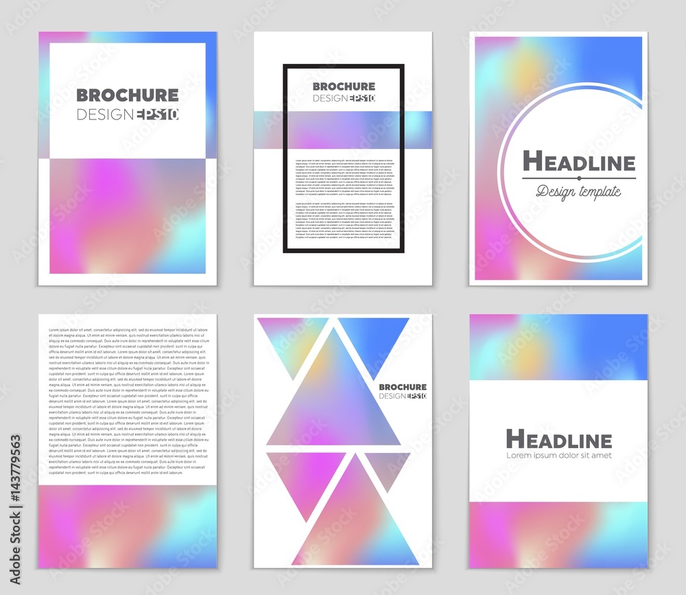 Fototapeta premium Abstract vector layout background set. For art template design, list, page, mockup brochure theme style, banner, idea, cover, booklet, print, flyer, book, blank, card, ad, sign, sheet,, a4