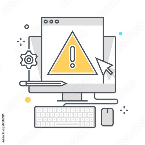 Color line, error illustration, icon