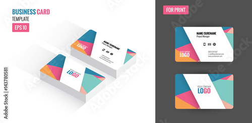 Wallpaper Mural Modern creative and clean business card. Flat design template and mock up. vector illustration Torontodigital.ca