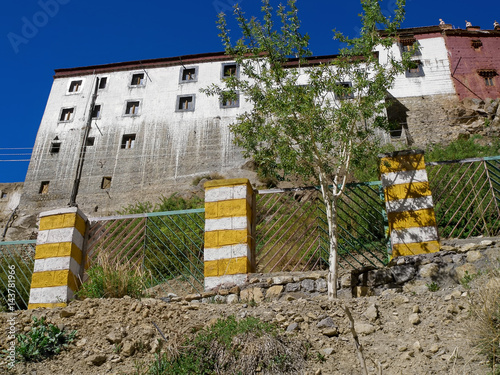 Walls of Kye Gompa monastery. Spiti valley. Himachal Pradesh. India. photo