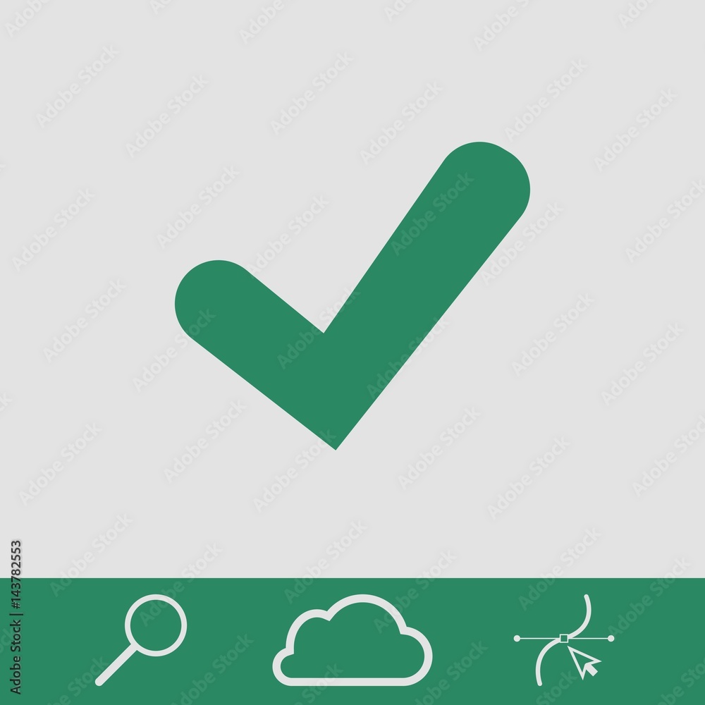 Confirm icons; vector illustration. Flat design style Confirm icons; vector illustration. Flat design style