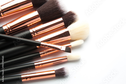 Various makeup brushes isolated