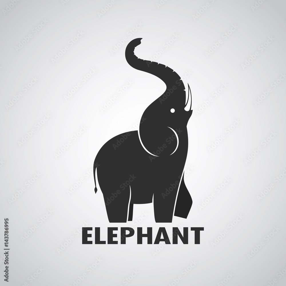 Elephant design on a white background