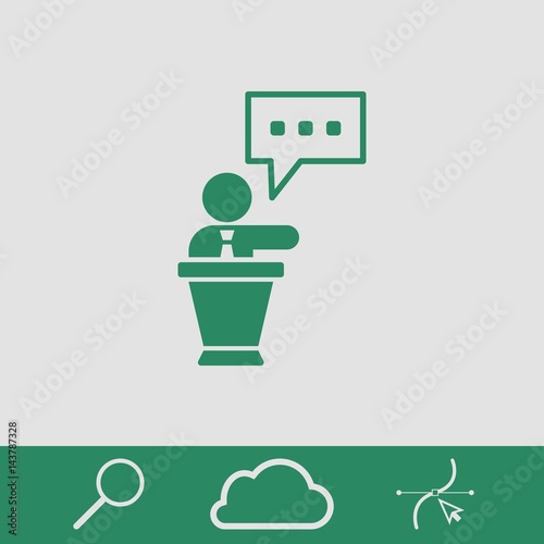 lectern with microphone icon stock vector illustration flat design
