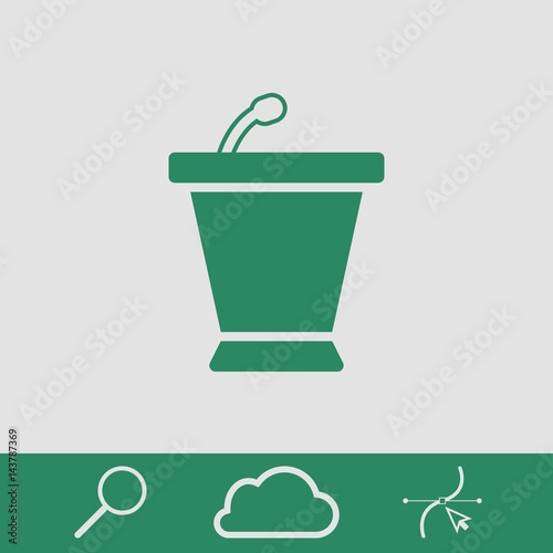 lectern with microphone icon stock vector illustration flat design