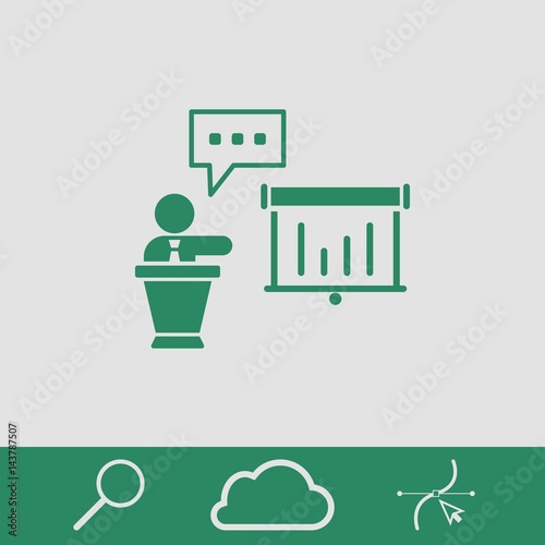lectern with microphone icon stock vector illustration flat design