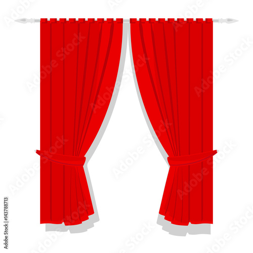 Red curtain vector