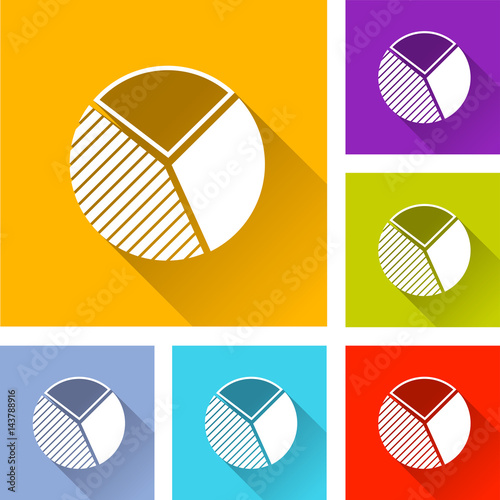 six statistic pie icons