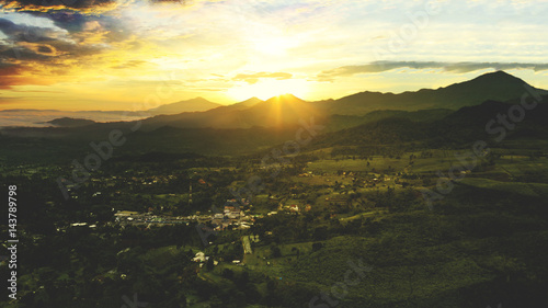 Sunrise view at tea plantation © Creativa Images